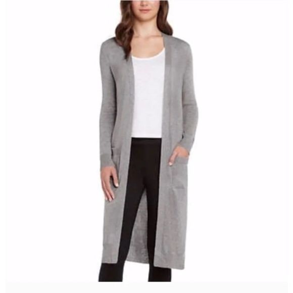 Matty M Sweaters - matty m soft heather gray long duster cardigan Large NWT